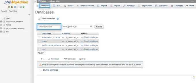 Database name