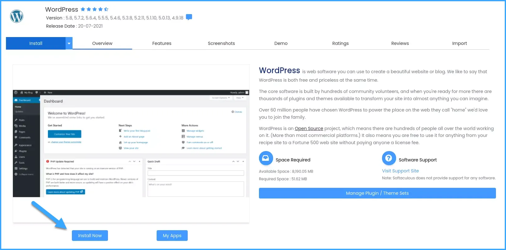 Nhấn vào nút Install Now để cài đặt