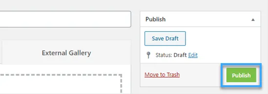 Nhấn vào button Publish để lưu gallery hình ảnh