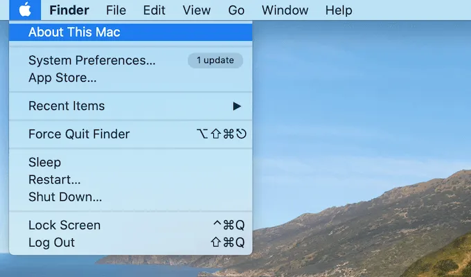 Chỉ cần nhấp vào biểu tượng Apple để kiểm tra cài đặt macOS