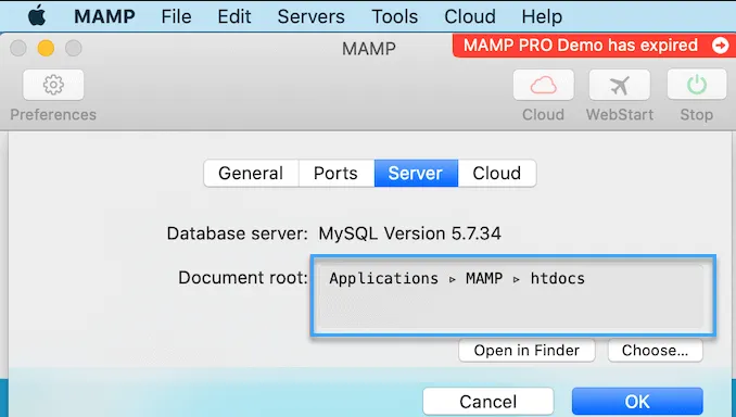 Tạo document root folder