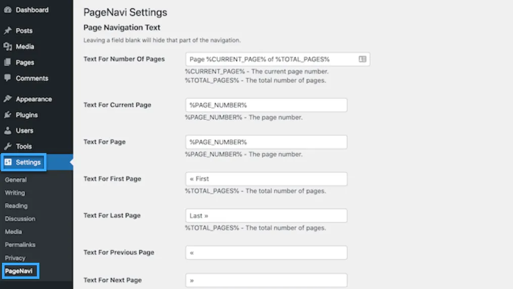 Cách đánh số trang trong WordPress
