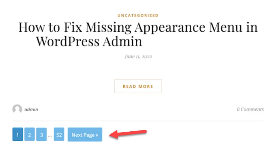 Thêm số trang thủ công trong WordPress