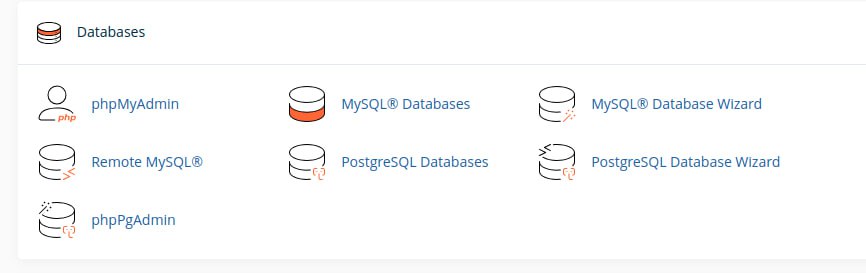 Giao diện phpMyAdmin trong Cpanel