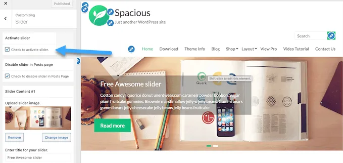 Slide theme cụ thể sẽ biến mất khi thay đổi theme WordPress