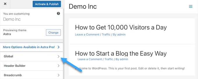 Hãy chú ý đến bất cứ thay đổi nào khi xem trước demo
