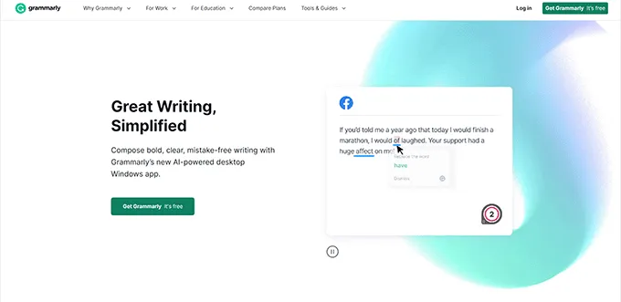 Dùng Grammarly để kiểm tra nội dung của trang web