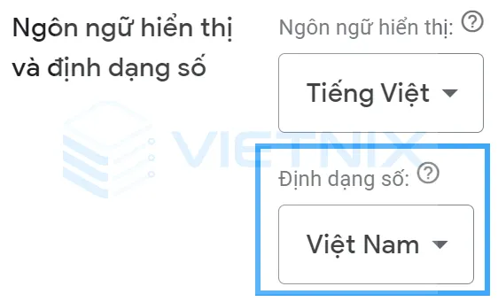 Thay đổi định dạng số