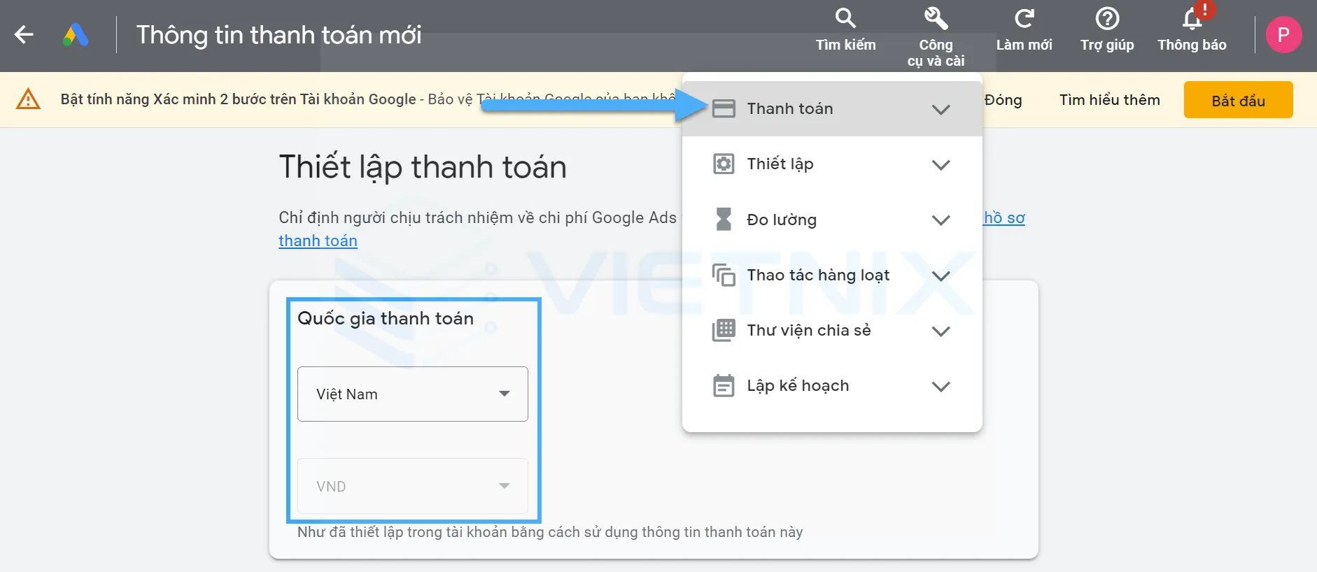 Thay đổi đơn vị tiền tệ