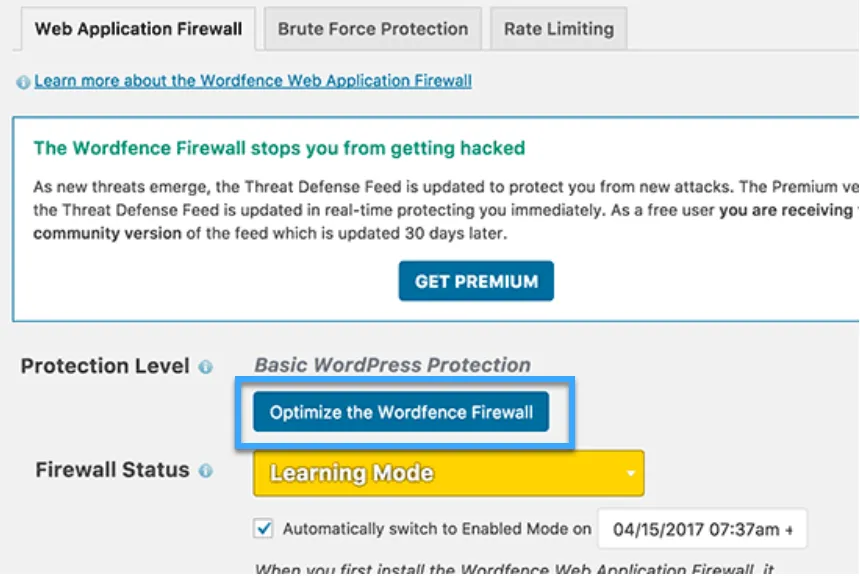 Tối ưu hóa Wordfence Firewall