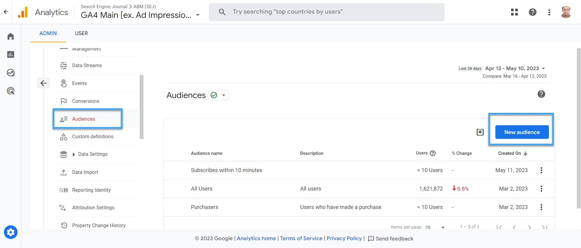 Cách tạo Audiences