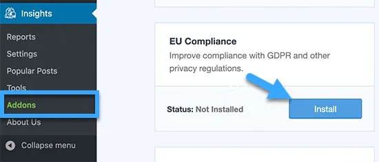 Cài đặt addon EU Compliance