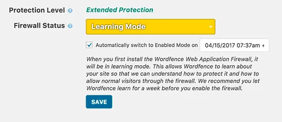 extended đã được bật