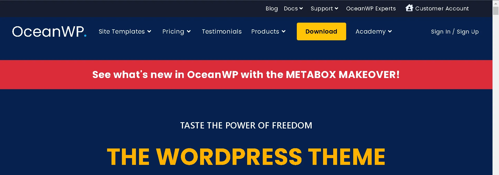 Giao diện OceanWP