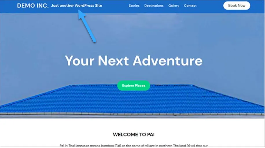 Ví dụ về tagline 'Just another WordPress site'