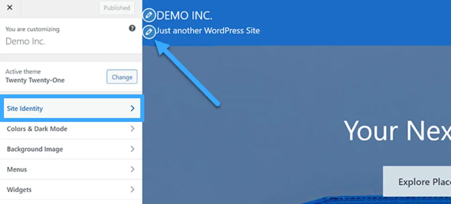 Vị trí site identity