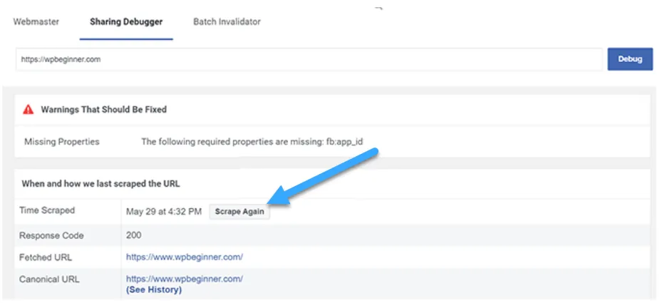 Sharing Debugger Tool
