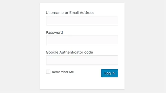 Màn hình đăng nhập có bật Google Authenticator