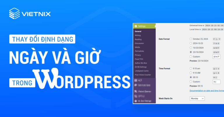 Thay đổi định dạng ngày và giờ trong WordPress