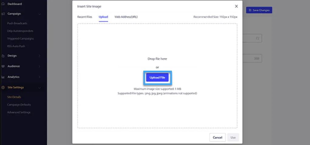 Chọn Save Changes button để lưu cài đặt