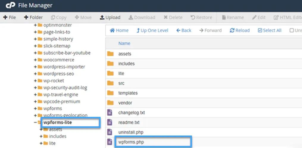 Tìm file PHP của plugin