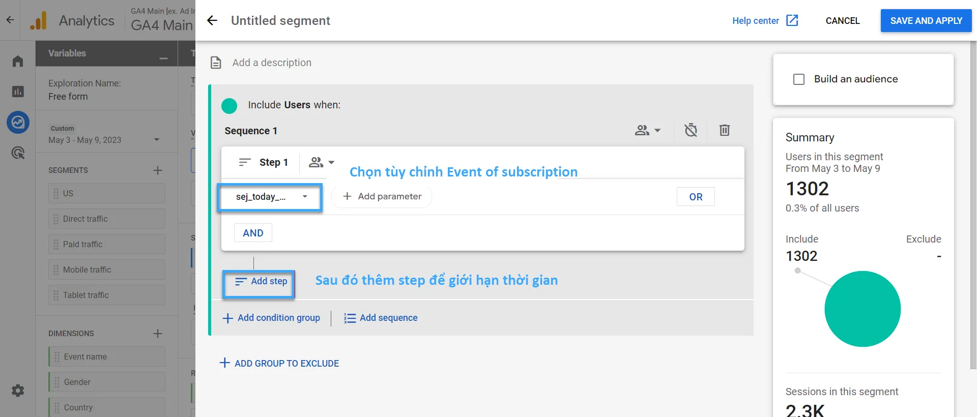 Ví dụ giới hạn thời gian cho bước cụ thể