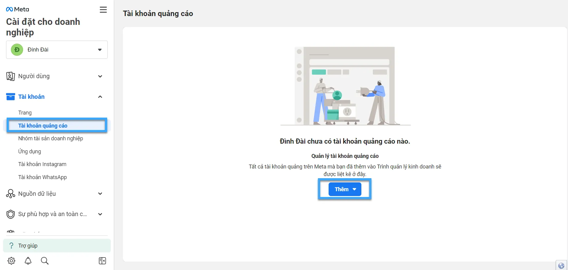Tạo tài khoản trình quản lý quảng cáo Facebook