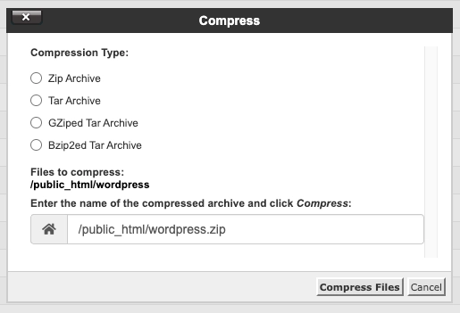 Tải file sao lưu