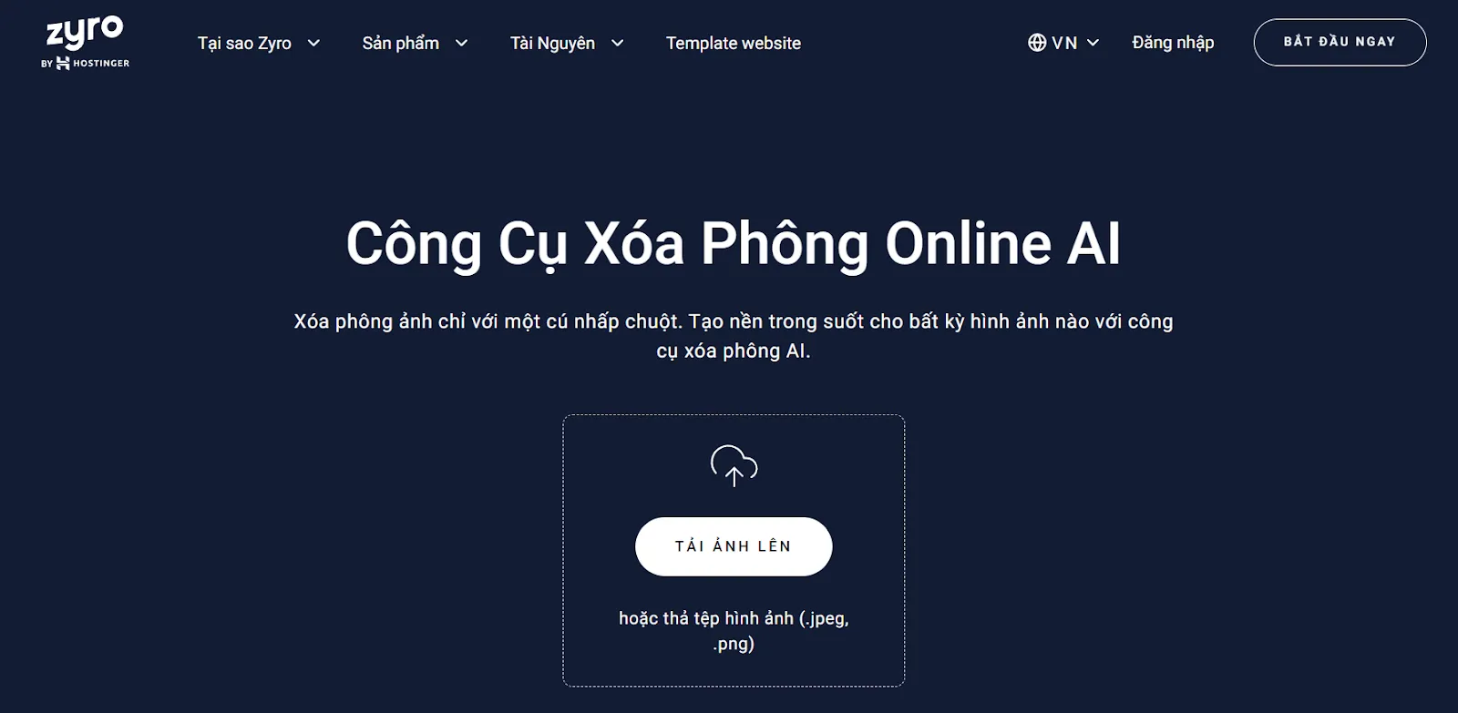 Zyro – Công cụ xóa phông online AI
