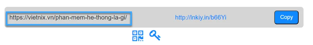 Kết quả sau khi rút gọn link với lnkiy.com