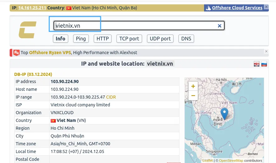 Kiểm tra hosting của website qua công cụ check-host