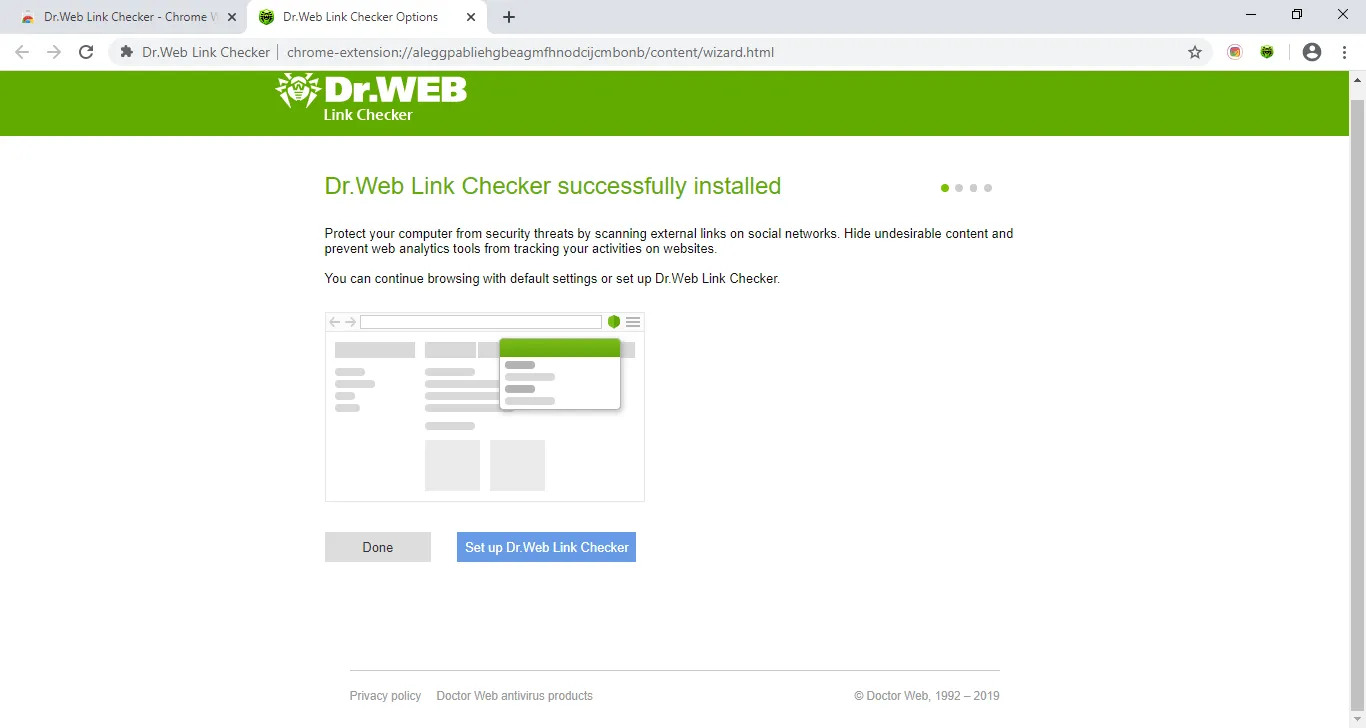 Tổng hợp 7 cách kiểm tra website viết bằng ngôn ngữ gì nhanh chóng nhất 53 Extension Dr.Web Link Checker