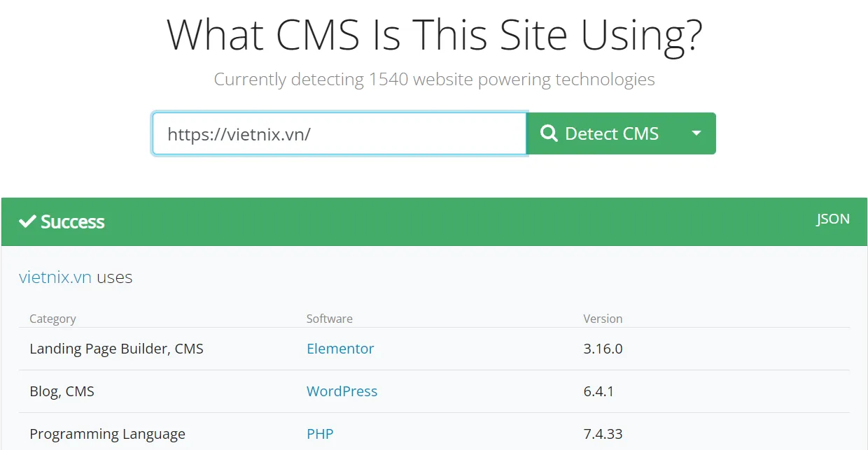 Tổng hợp 7 cách kiểm tra website viết bằng ngôn ngữ gì nhanh chóng nhất 39 Kiểm tra ngôn ngữ lập trình website bằng What CMS