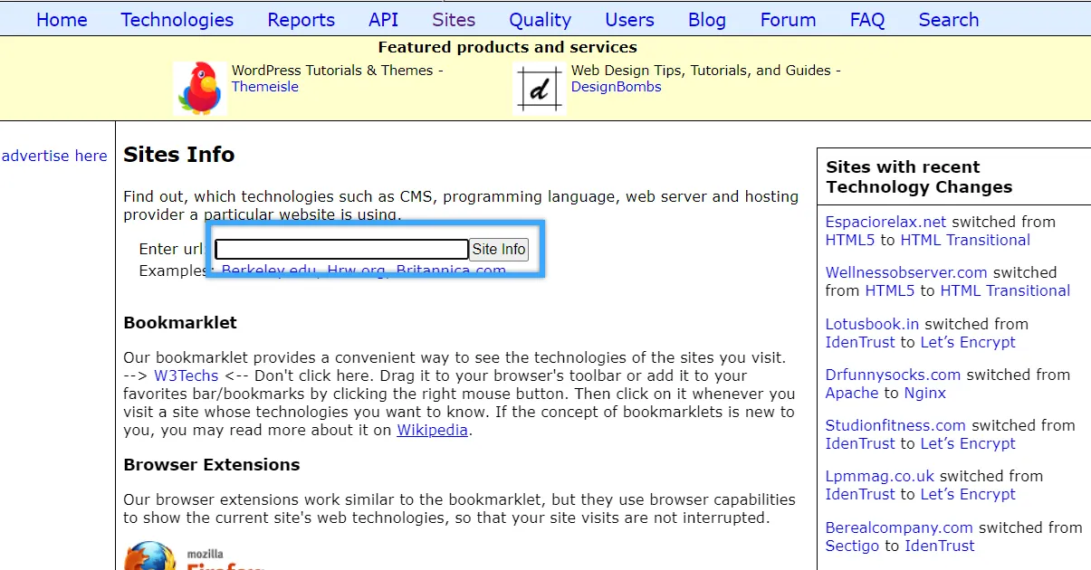 Tổng hợp 7 cách kiểm tra website viết bằng ngôn ngữ gì nhanh chóng nhất 40 Nhập đường link của website cần kiểm tra, sau đó nhấp Site Info