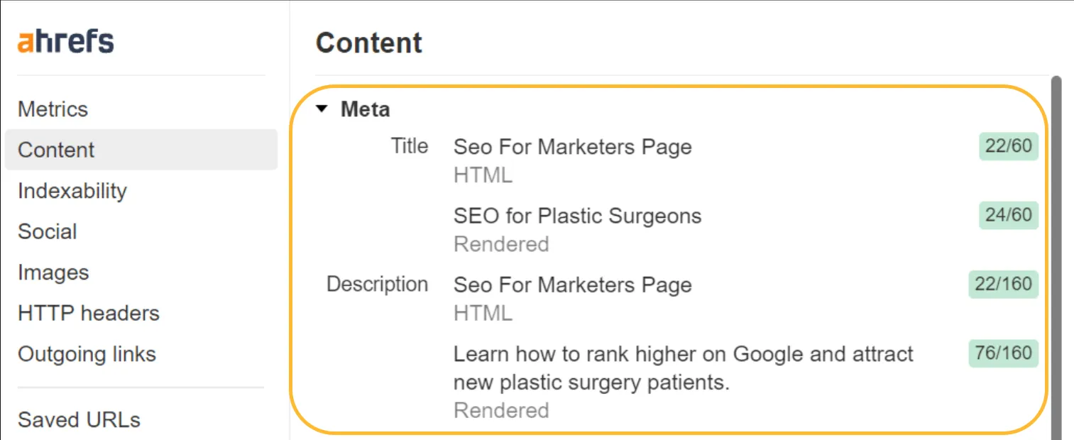Sử dụng SEO Toolbar của Ahrefs để theo dõi HTML