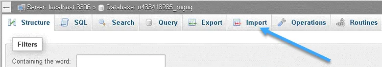 Import dữ liệu vào database