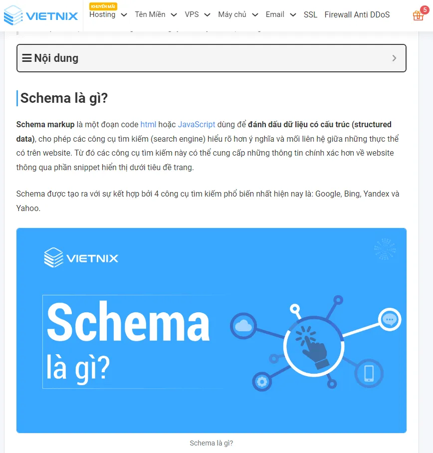 Một bài Content SEO web trên vietnix.vn