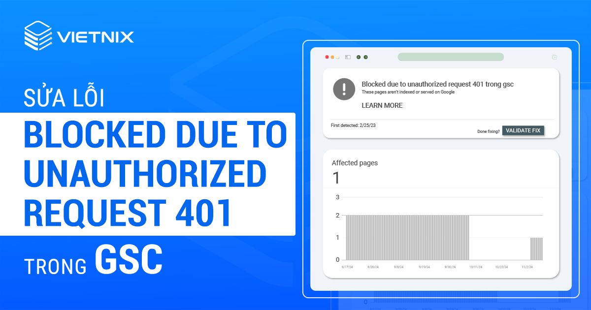 Sửa lỗi blocked due to unauthorized request 401 trong GSC