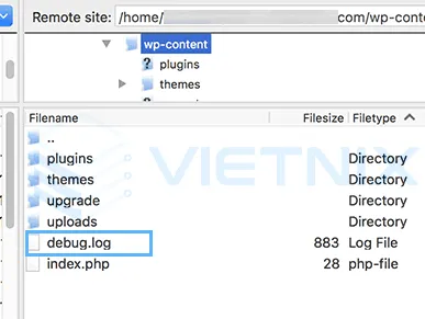 File debug log trong WordPress