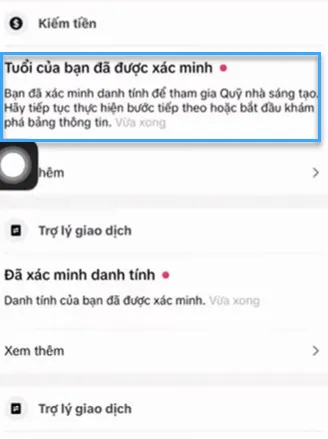 Điều kiện bật kiếm tiền trên TikTok và cách bật kiếm tiền nhanh nhất 49 Thông báo của TikTok sau khi xác minh thành công