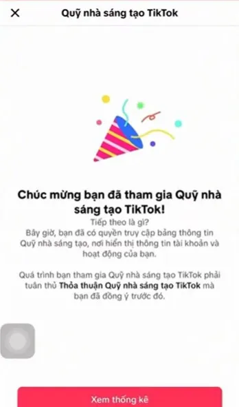 Điều kiện bật kiếm tiền trên TikTok và cách bật kiếm tiền nhanh nhất 53 Thông báo chúc mừng sau khi bật kiếm tiền TikTok thành công