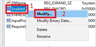 Cách cấu hình NTP Server trên Windows Server 2019 34 Nhấp chuột phải vào Enabled, chọn Modify...