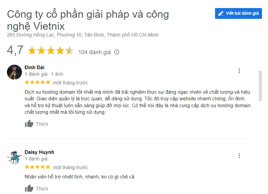 review khách hàng Vietnix 5