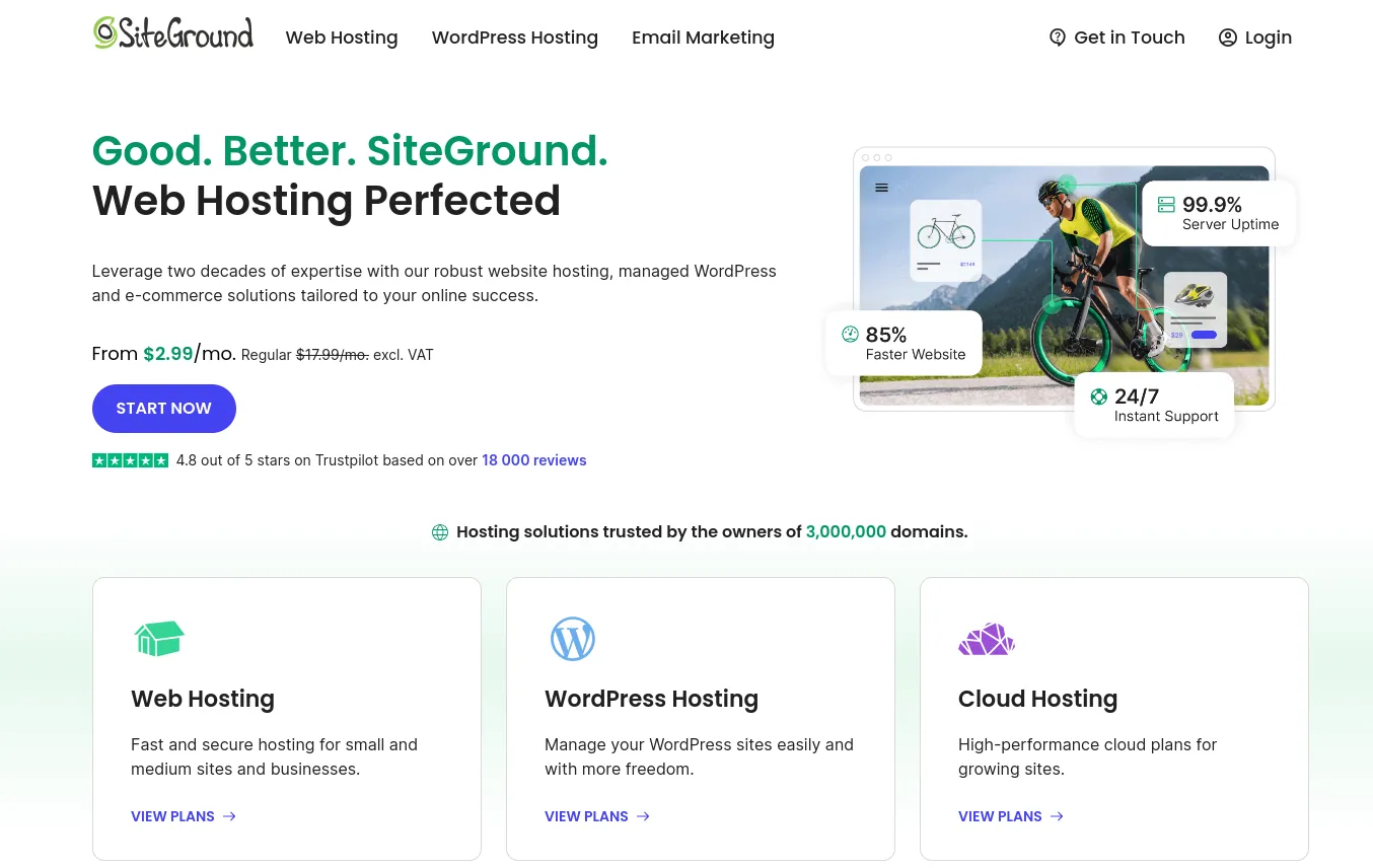 SiteGround - Nhà cung cấp hosting lâu đời
