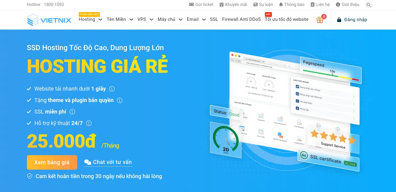Hosting Giá Rẻ chỉ từ 25.000 VND/tháng