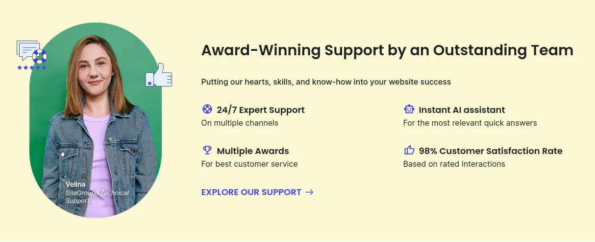 Dịch vụ hỗ trợ khách hàng của SiteGround