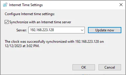 Cách cấu hình NTP Server trên Windows Server 2019 52 Thông báo đồng bộ thành công