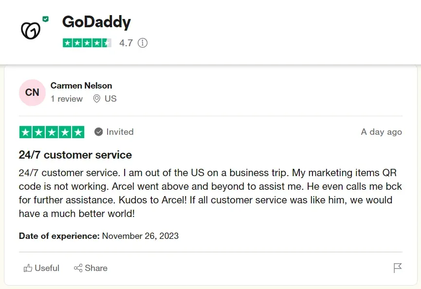 Trải nghiệm khách hàng tại GoDaddy 2
