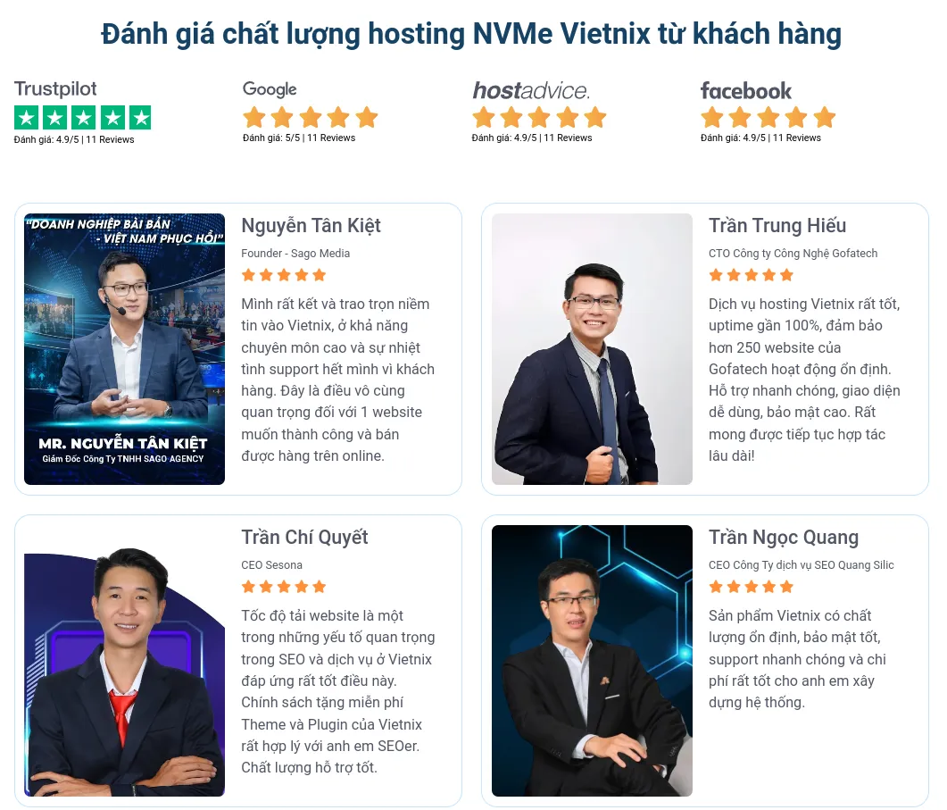 Trải nghiệm thực tế của khách hàng tại Vietnix