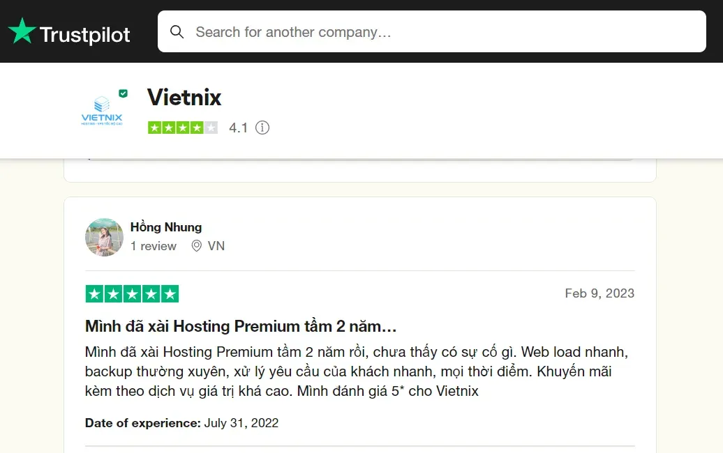 Trải nghiệm thực tế của khách hàng tại Vietnix 4